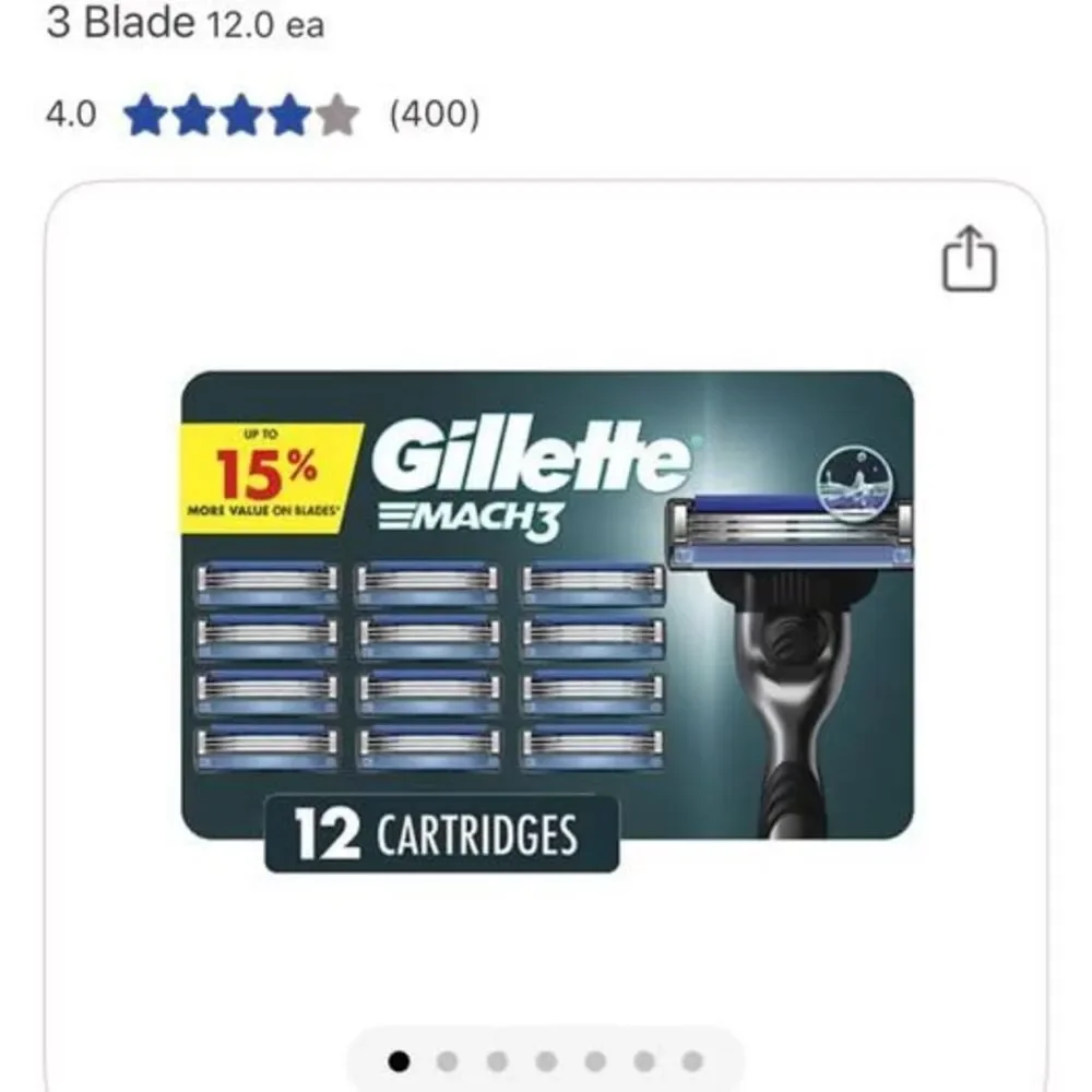 12ct Gillette Mach 3 stainless steel razor shaver cartridges factory sealed new